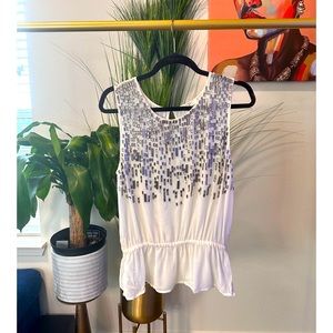 Joie Lizbeth Silk Beaded Blouse - Size Small